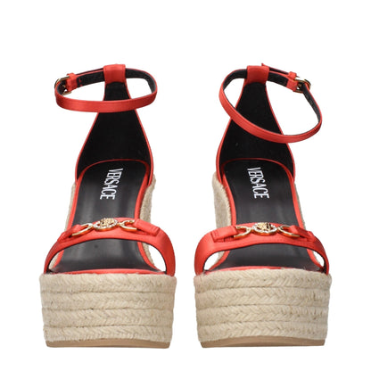 Versace Orange Satin Wedges Sandals – EU38/US8 par Versace | Disponible sur Sandy Store ByNet