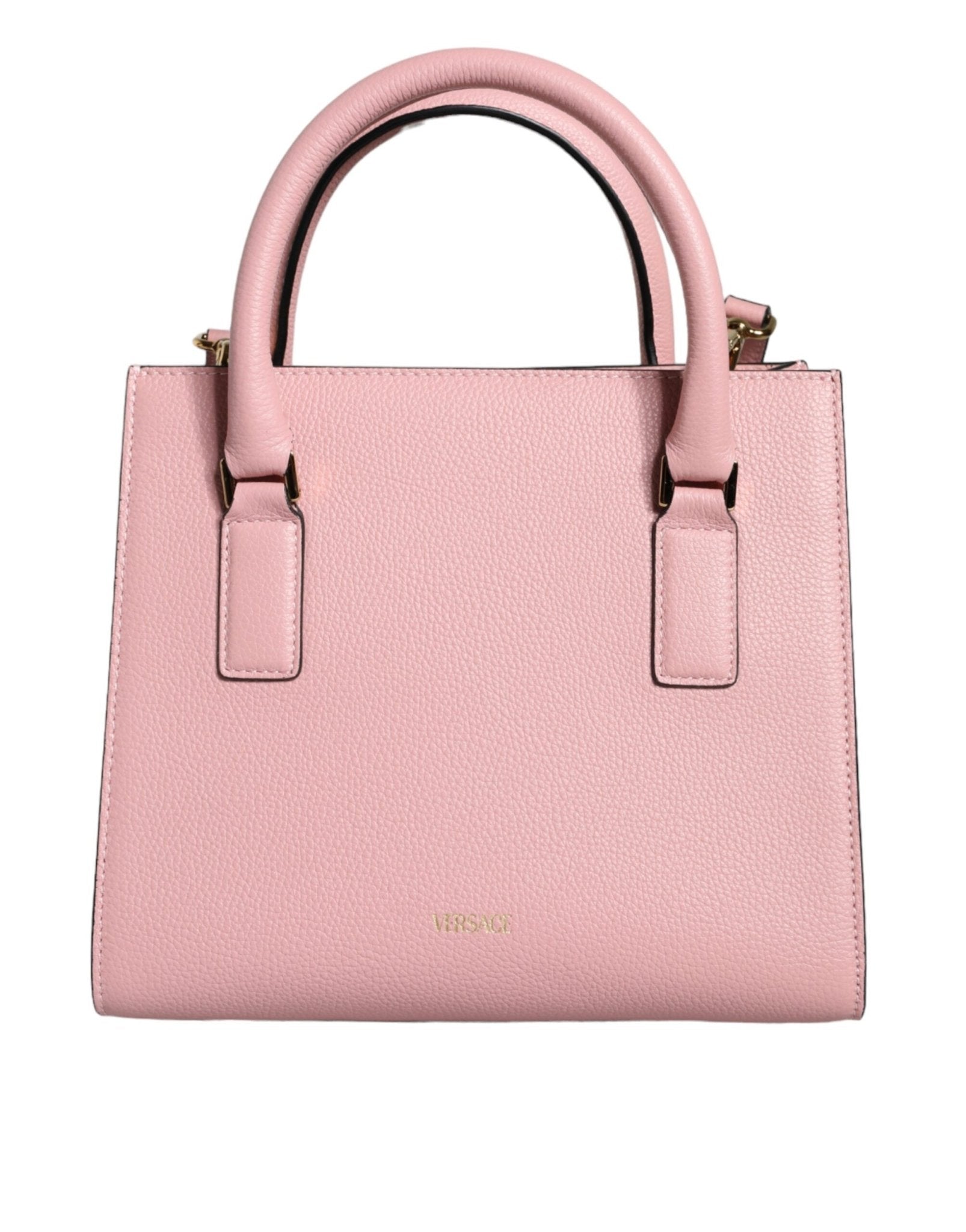 Versace Pink Small Top Handle Grainy Calf Leather Crossbody Bag - Sandy Store ByNet