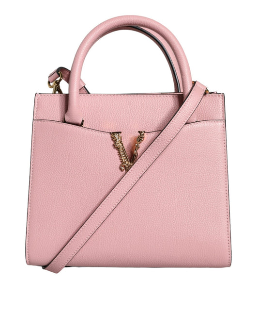 Versace Pink Small Top Handle Grainy Calf Leather Crossbody Bag - Sandy Store ByNet