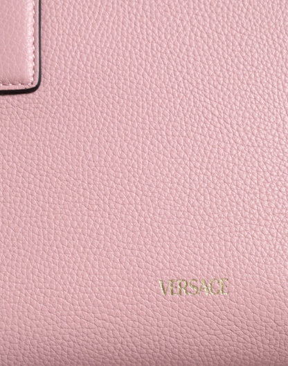 Versace Pink Small Top Handle Grainy Calf Leather Crossbody Bag - Sandy Store ByNet