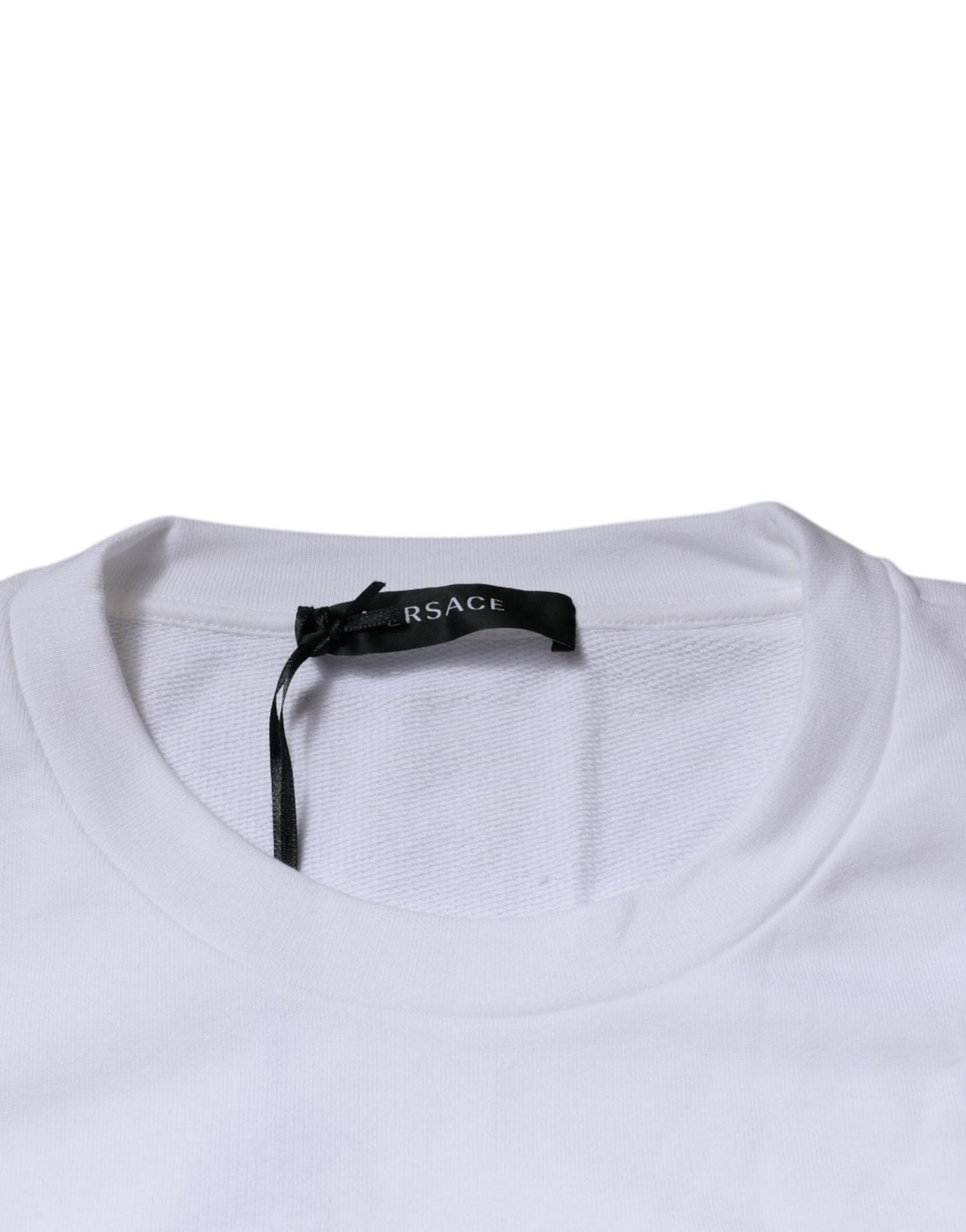 Versace White Medusa Embroidery Crew Neck Pullover Sweater - Sandy Store ByNet