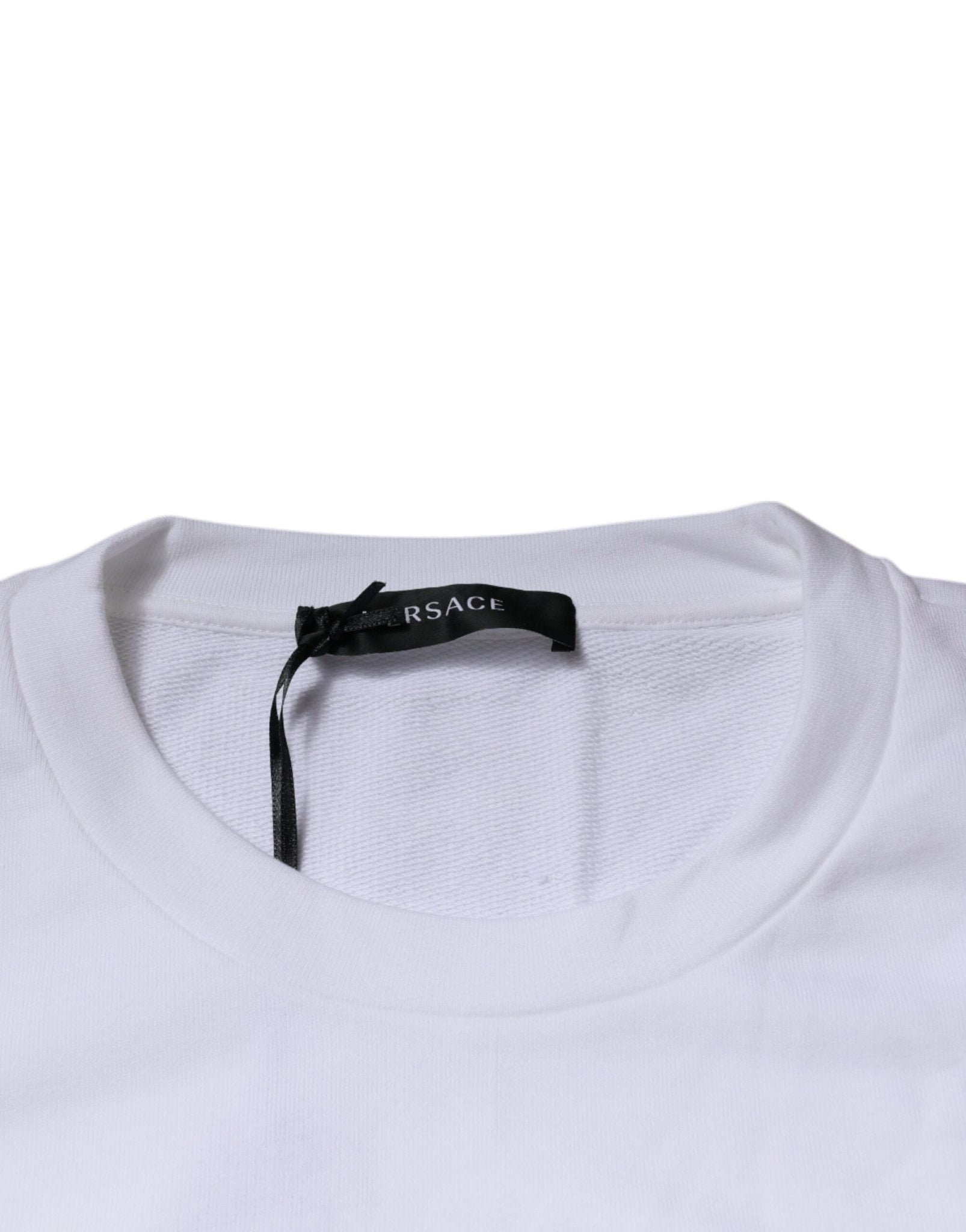 Versace White Medusa Embroidery Crew Neck Pullover Sweater - Sandy Store ByNet
