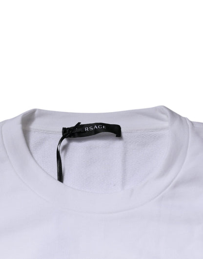 Versace White Medusa Embroidery Crew Neck Pullover Sweater - Sandy Store ByNet