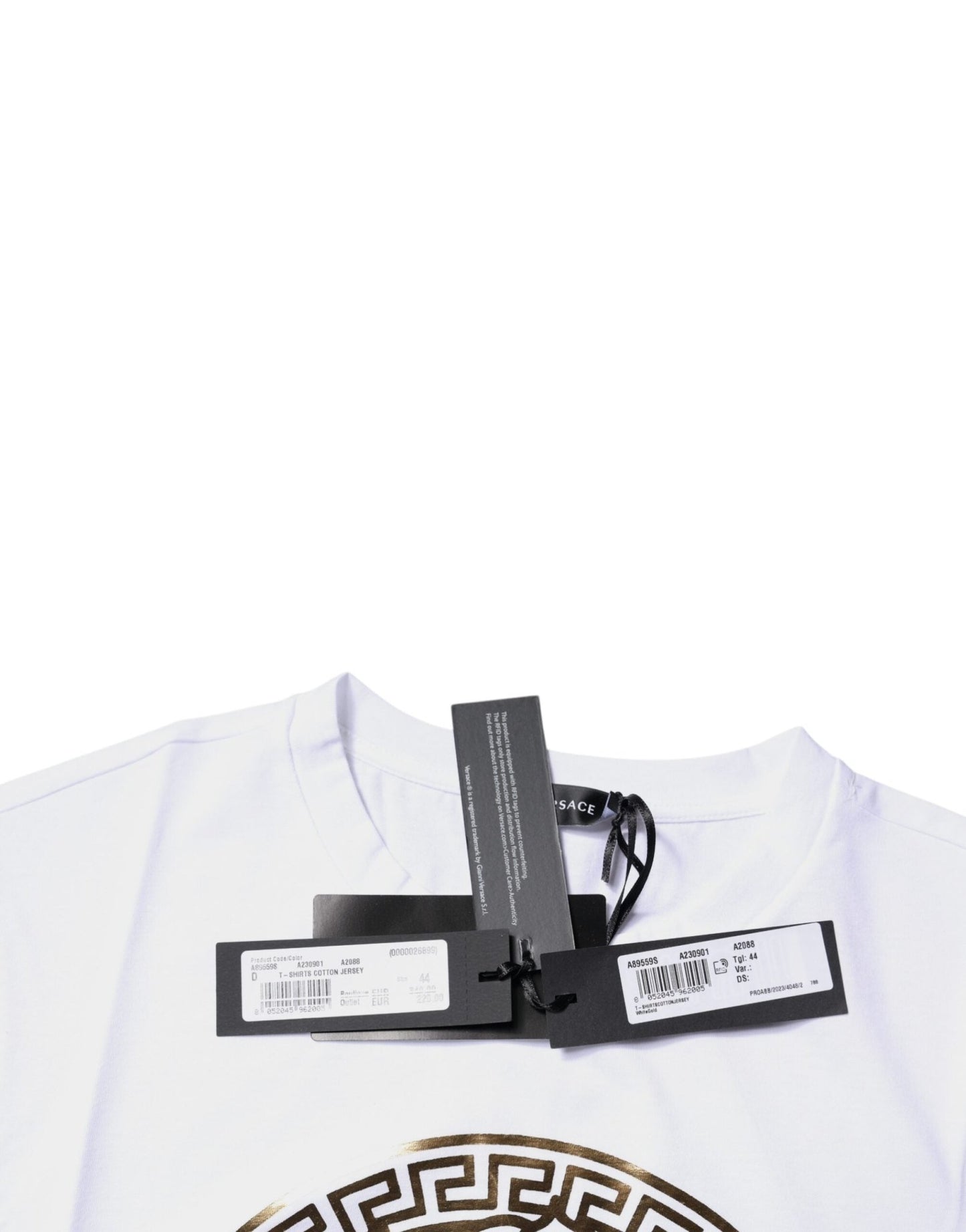 Versace White Medusa Print Cotton Crew Neck T-shirt - Sandy Store ByNet