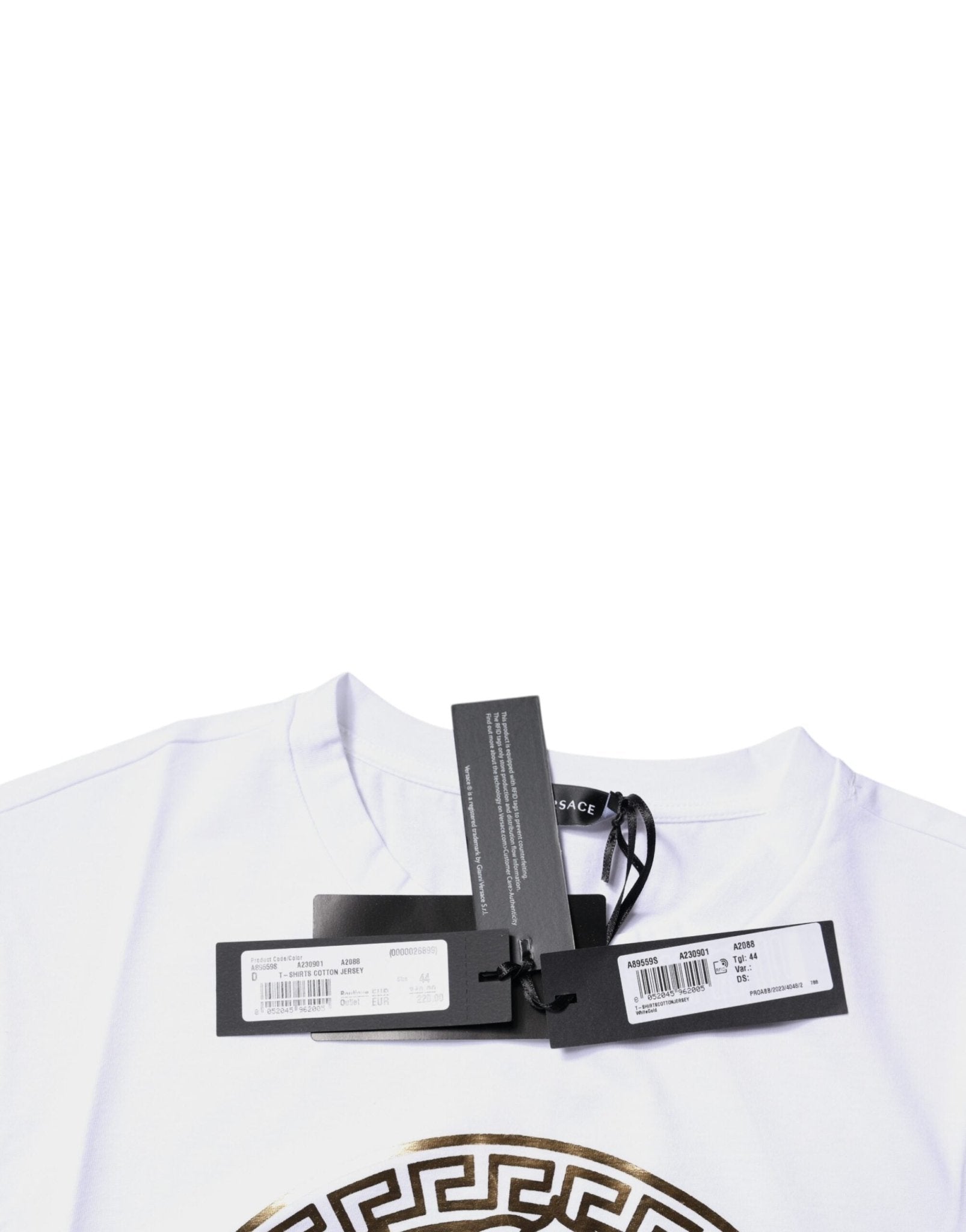 Versace White Medusa Print Cotton Crew Neck T-shirt - Sandy Store ByNet