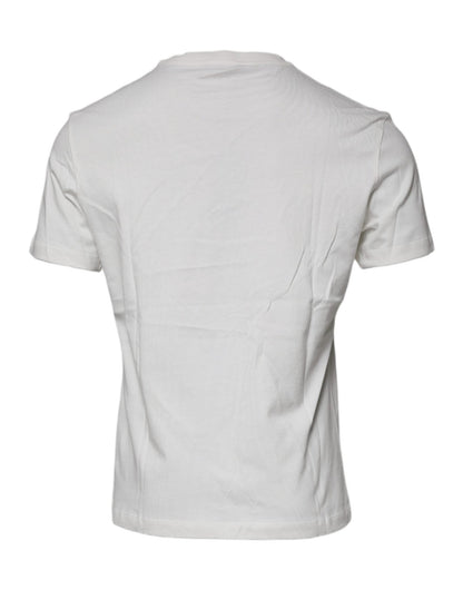 Versace White Medusa Print Cotton Crew Neck T-shirt - Sandy Store ByNet