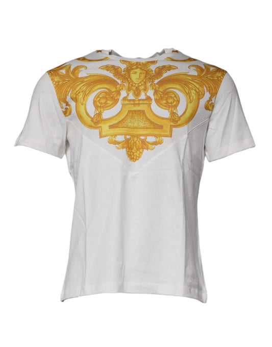 Versace White Medusa Print Cotton Crew Neck T-shirt - Sandy Store ByNet