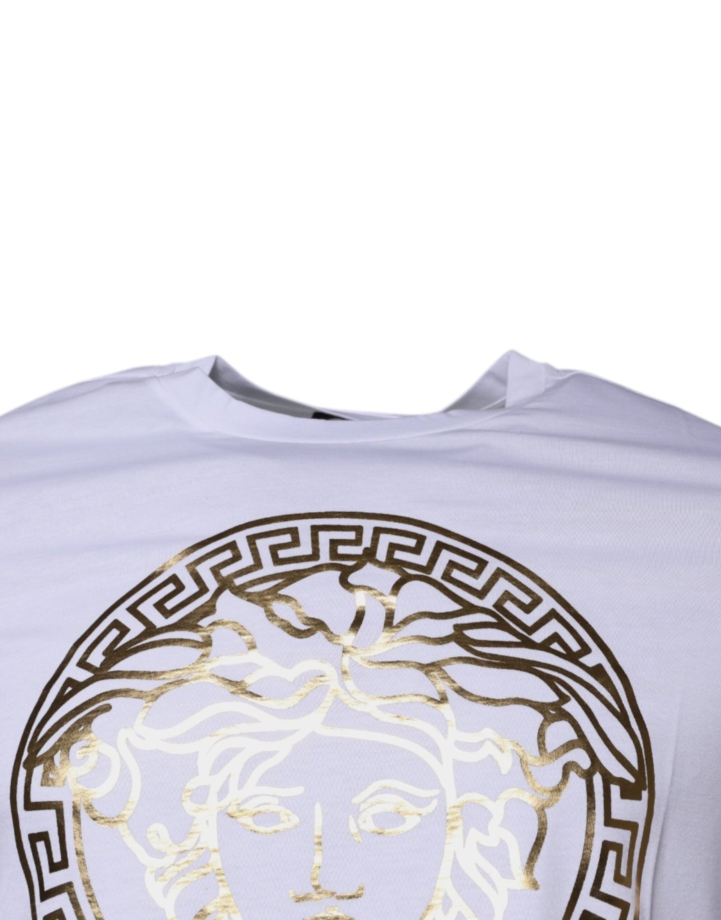 Versace White Medusa Print Cotton Crew Neck T-shirt - Sandy Store ByNet