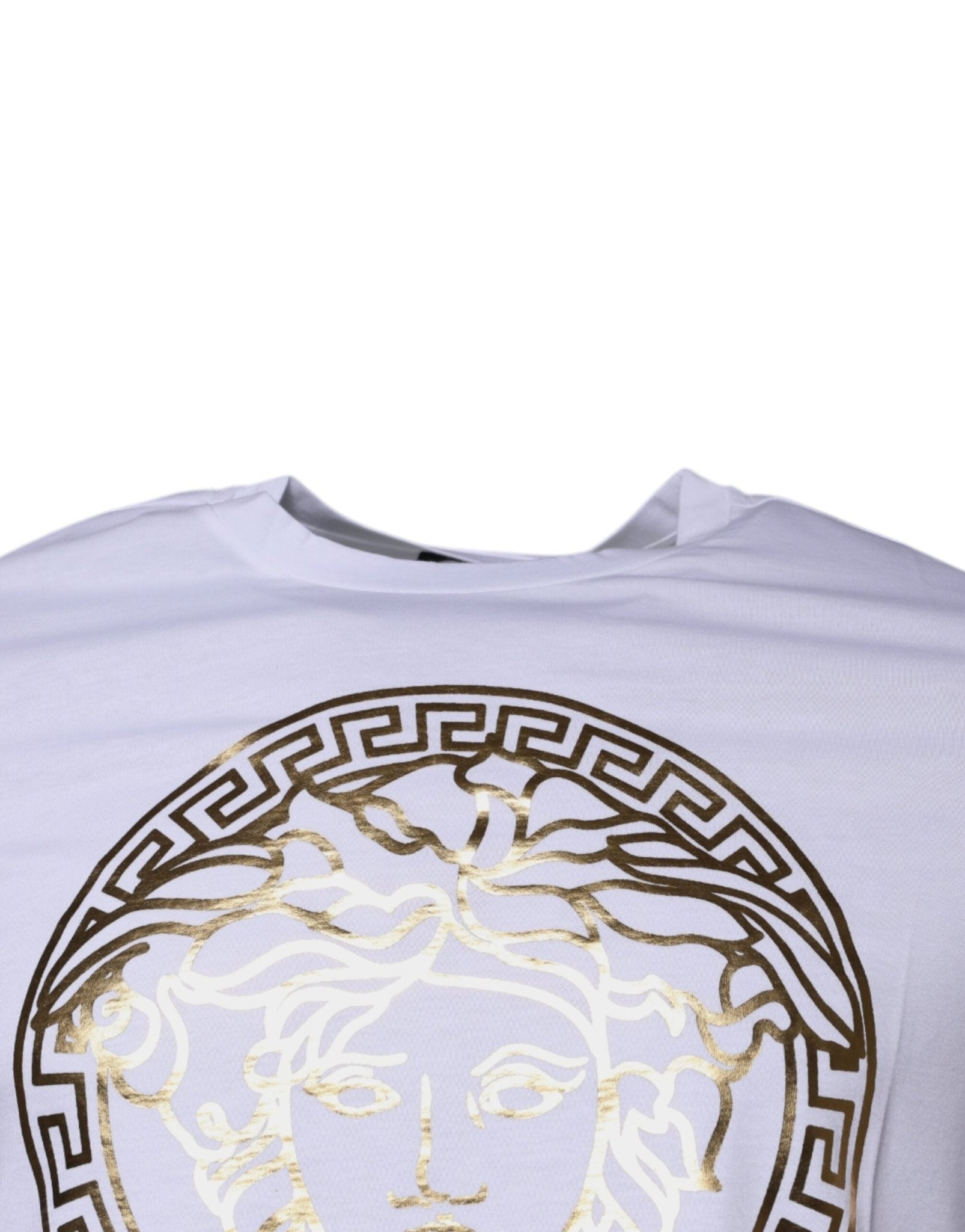 Versace White Medusa Print Cotton Crew Neck T-shirt - Sandy Store ByNet