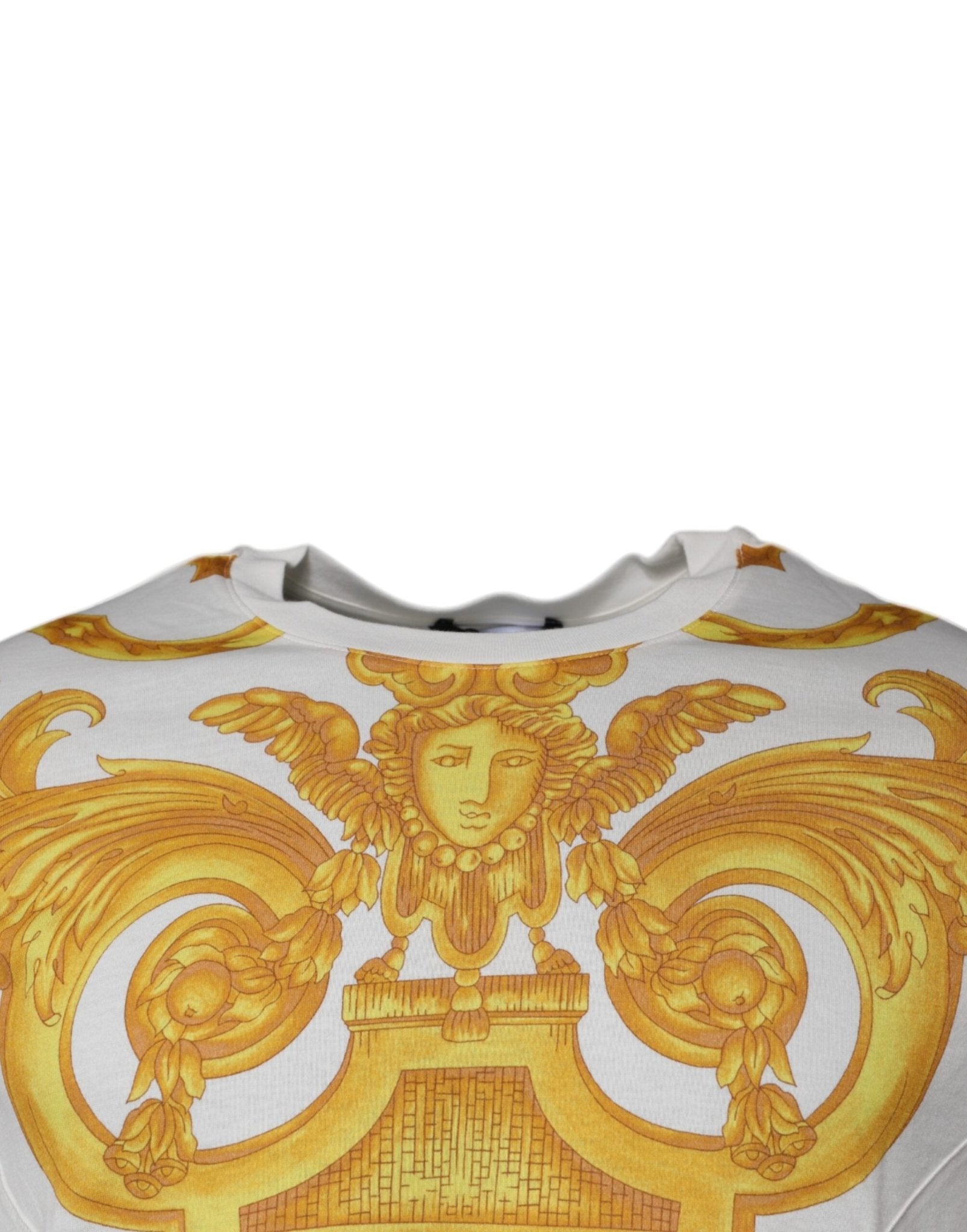 Versace White Medusa Print Cotton Crew Neck T-shirt - Sandy Store ByNet