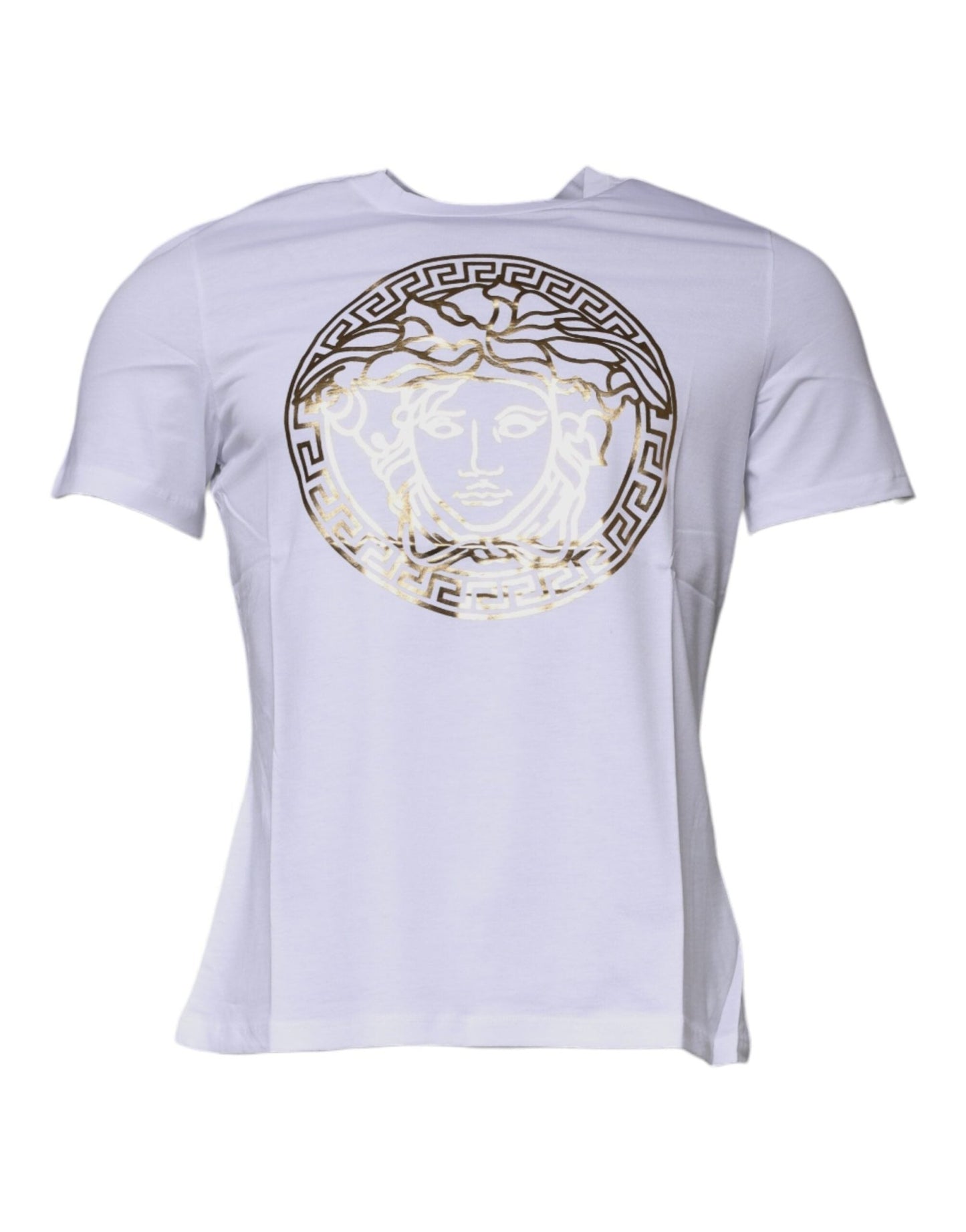 Versace White Medusa Print Cotton Crew Neck T-shirt - Sandy Store ByNet