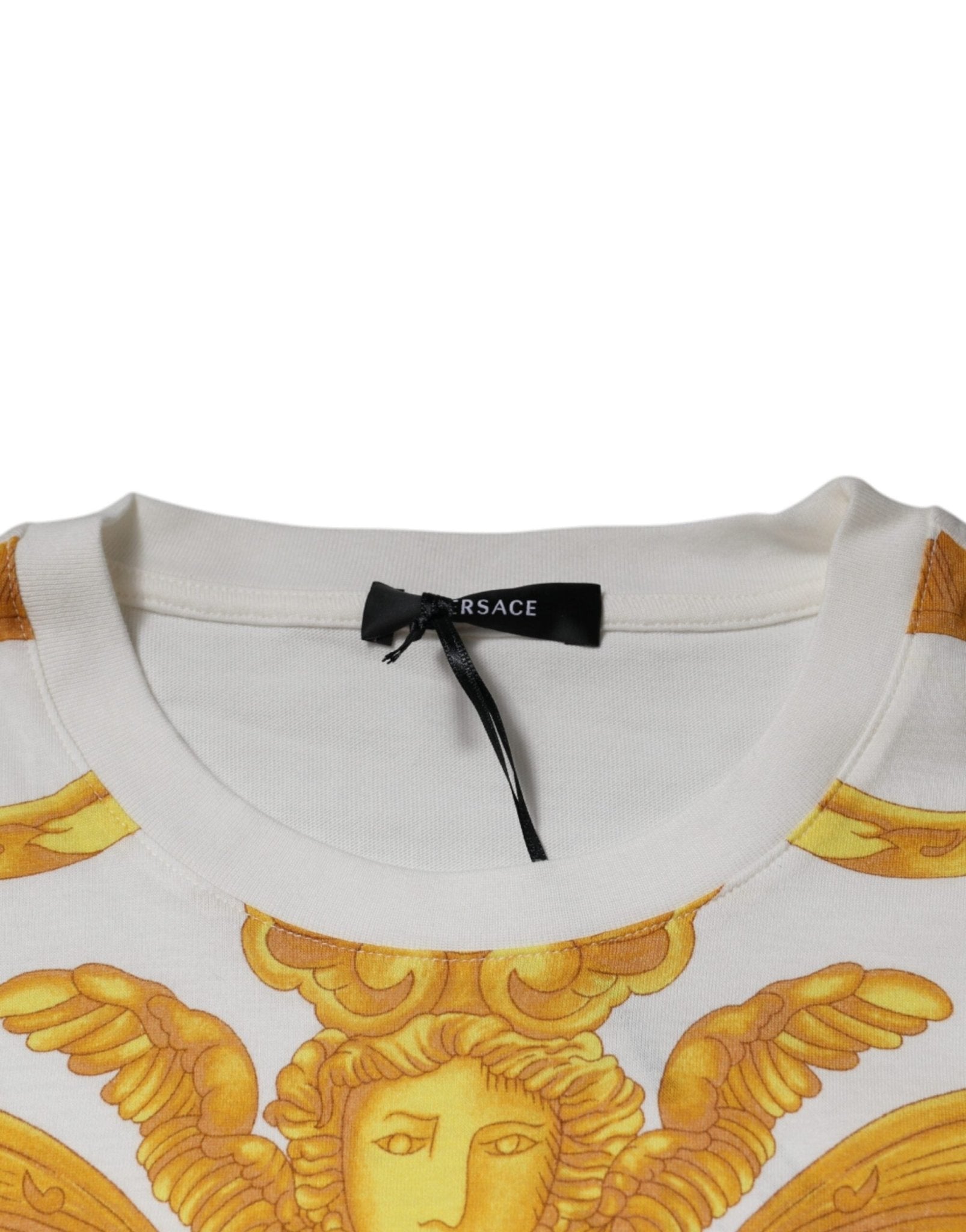 Versace White Medusa Print Cotton Crew Neck T-shirt - Sandy Store ByNet