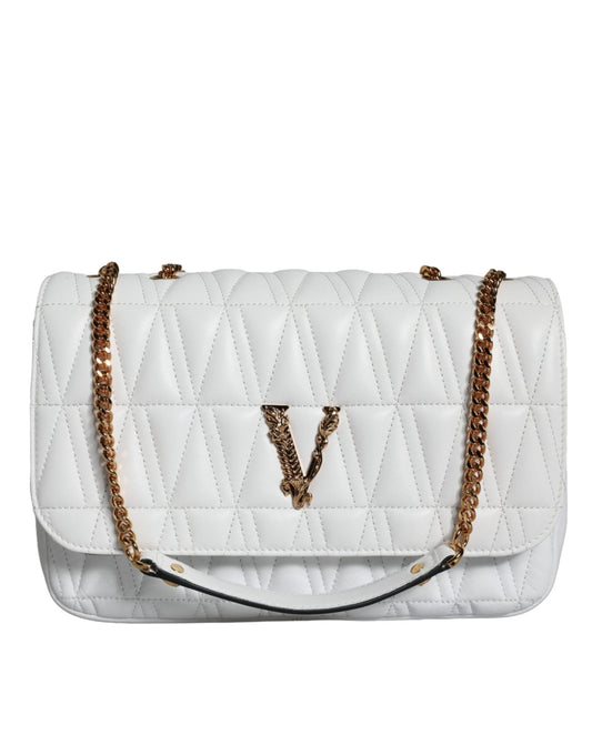 Versace White Mini Nappa Leather Crossbody Shoulder Bag - Sandy Store ByNet