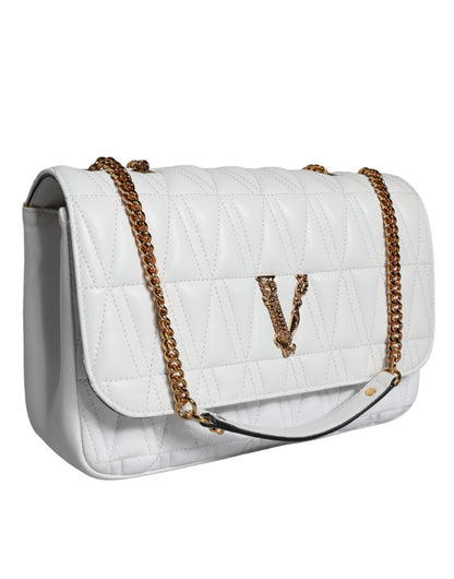 Versace White Mini Nappa Leather Crossbody Shoulder Bag - Sandy Store ByNet