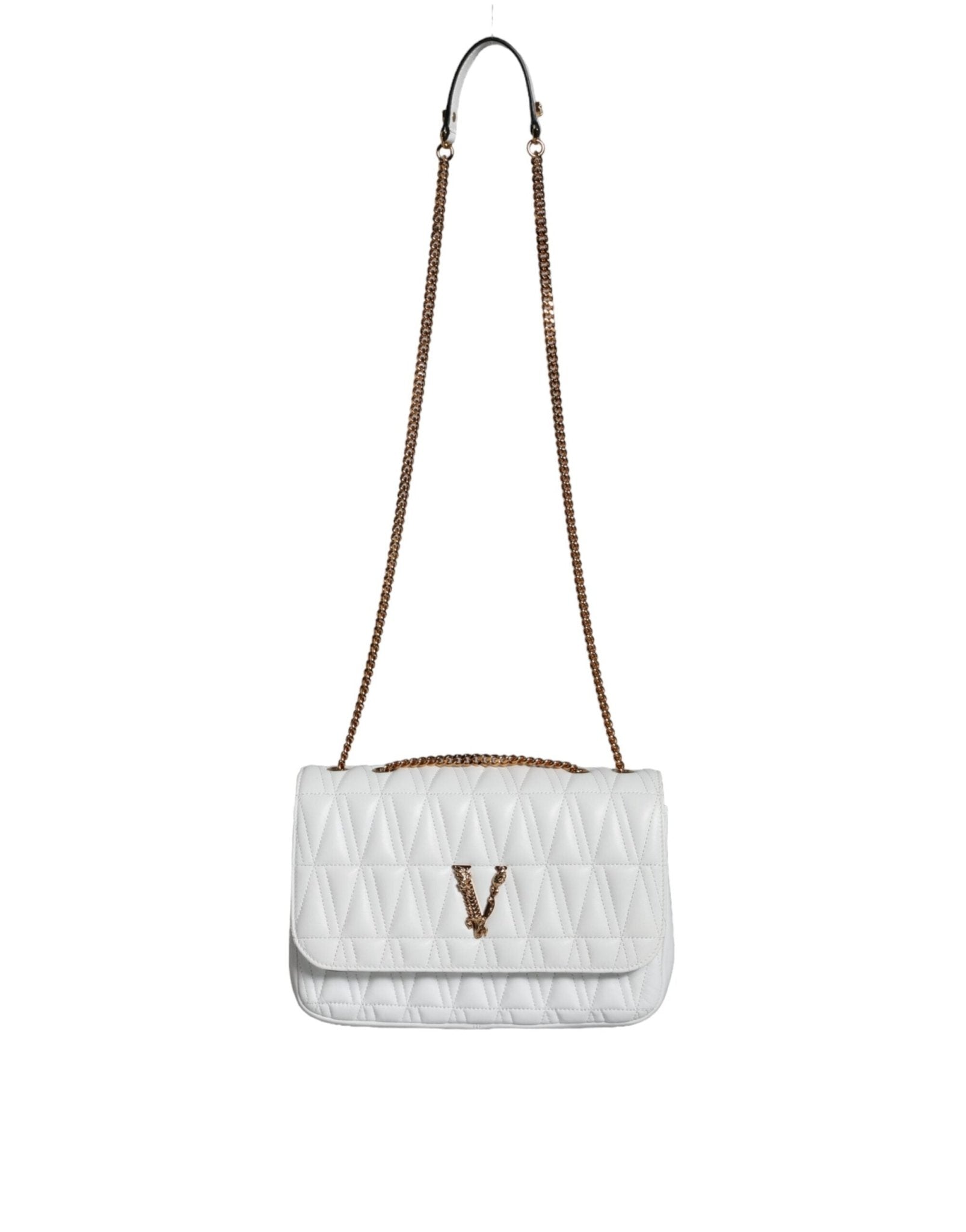 Versace White Mini Nappa Leather Crossbody Shoulder Bag - Sandy Store ByNet