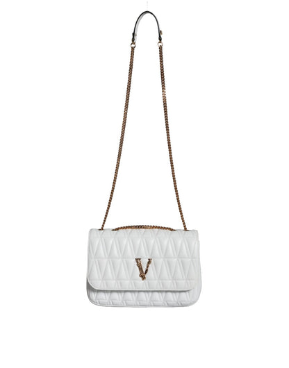Versace White Mini Nappa Leather Crossbody Shoulder Bag - Sandy Store ByNet