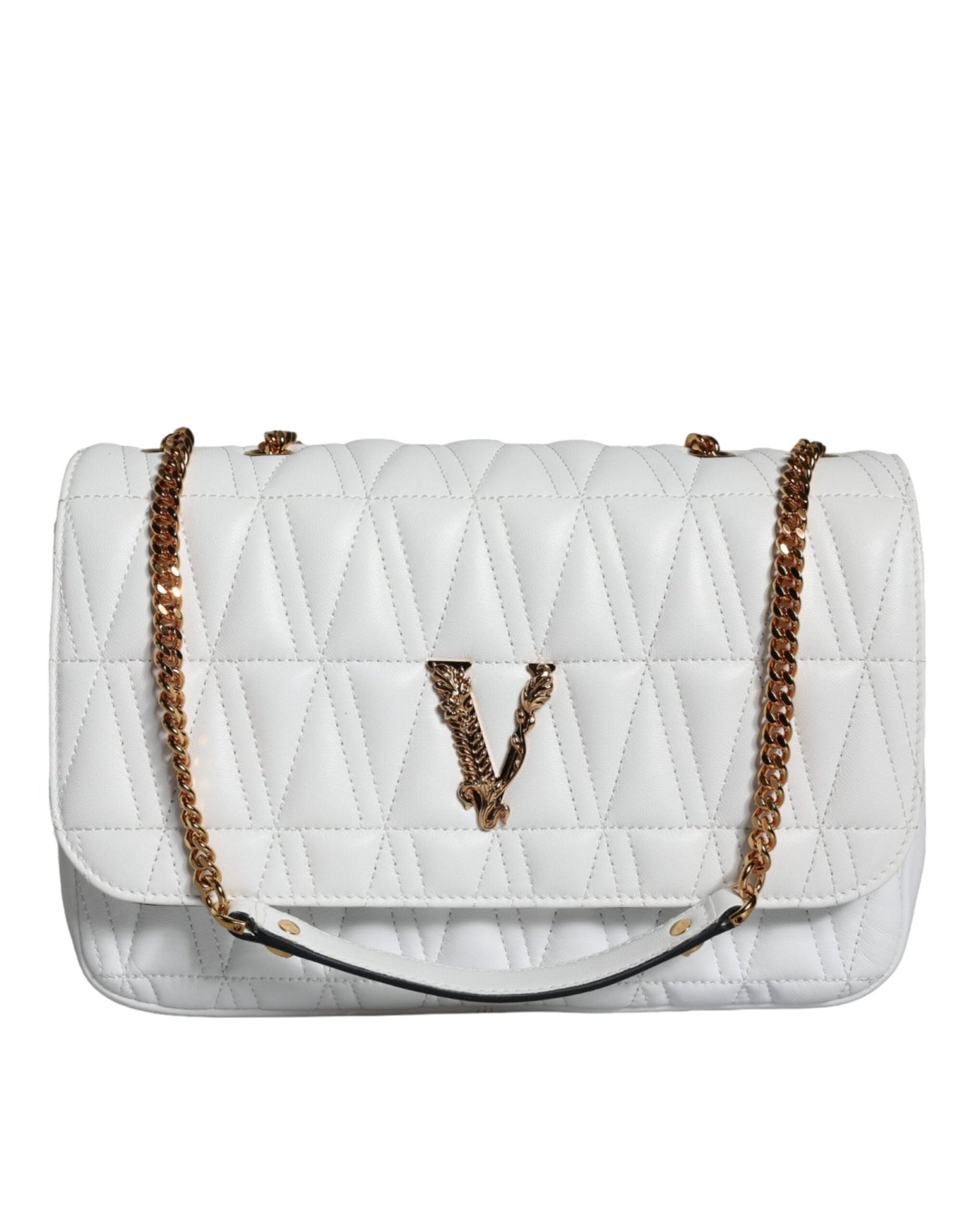Versace White Mini Nappa Leather Crossbody Shoulder Bag - Sandy Store ByNet