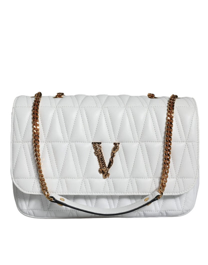 Versace White Mini Nappa Leather Crossbody Shoulder Bag - Sandy Store ByNet