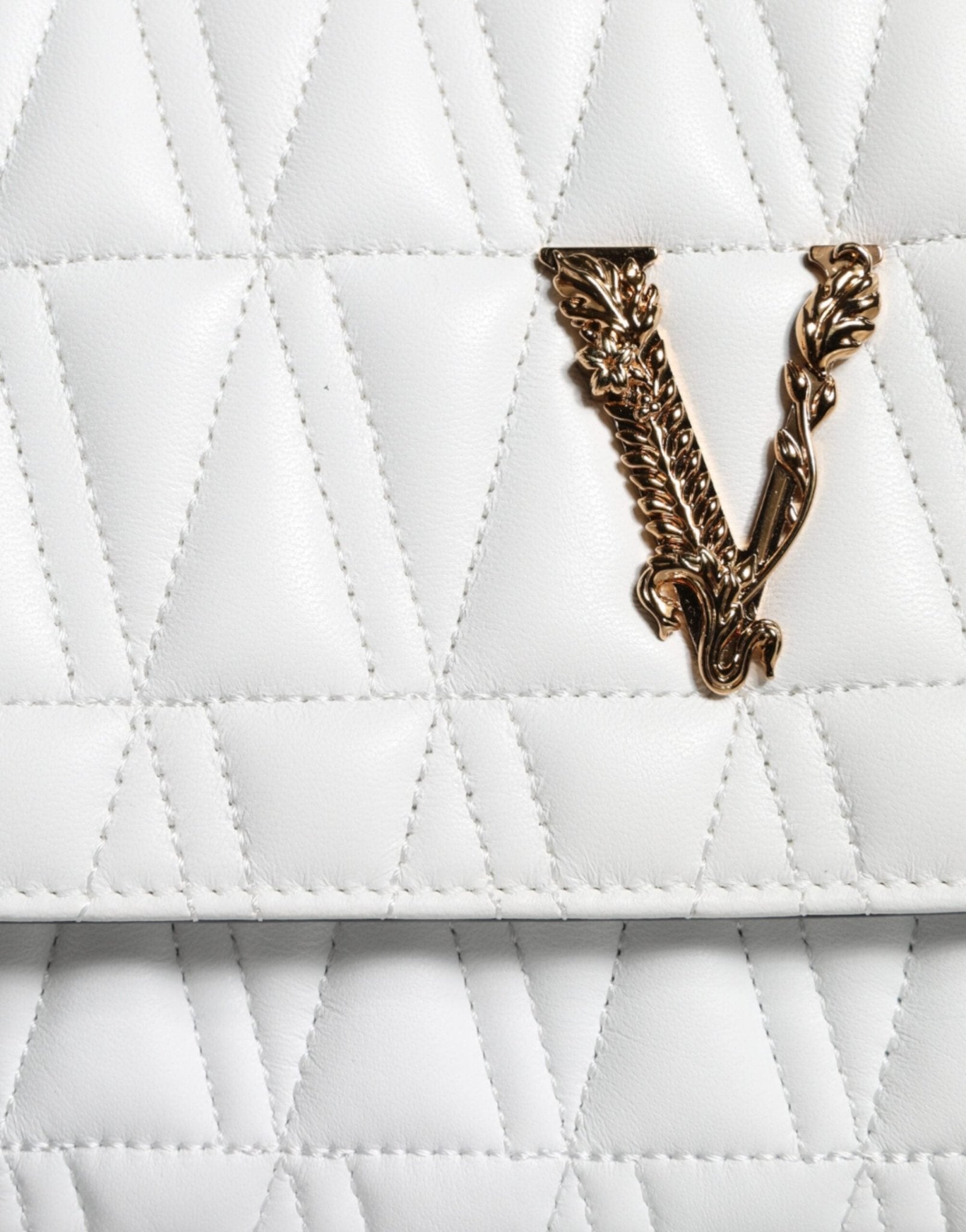 Versace White Mini Nappa Leather Crossbody Shoulder Bag - Sandy Store ByNet