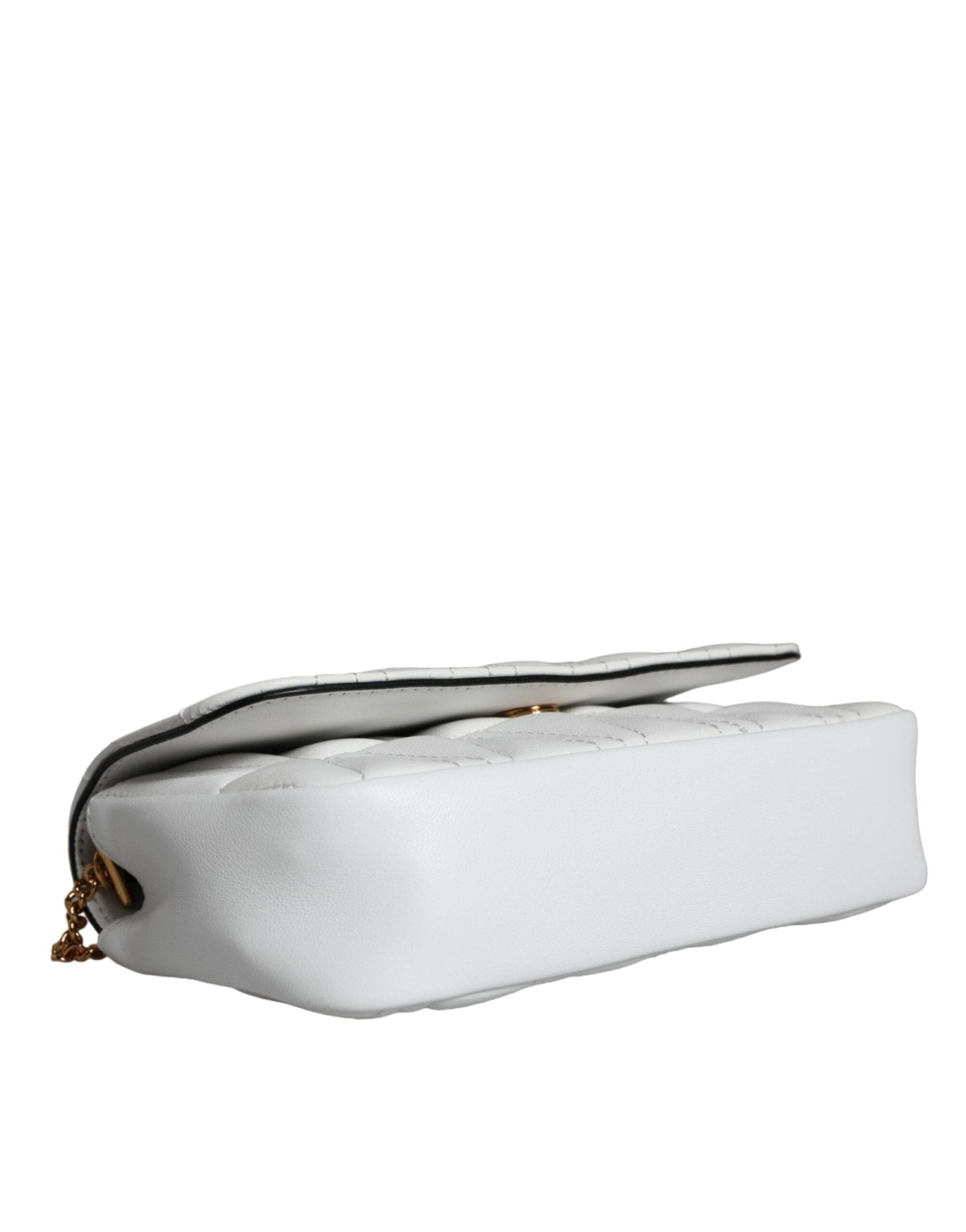 Versace White Quilted Nappa Leather Crossbody Shoulder Bag - Sandy Store ByNet