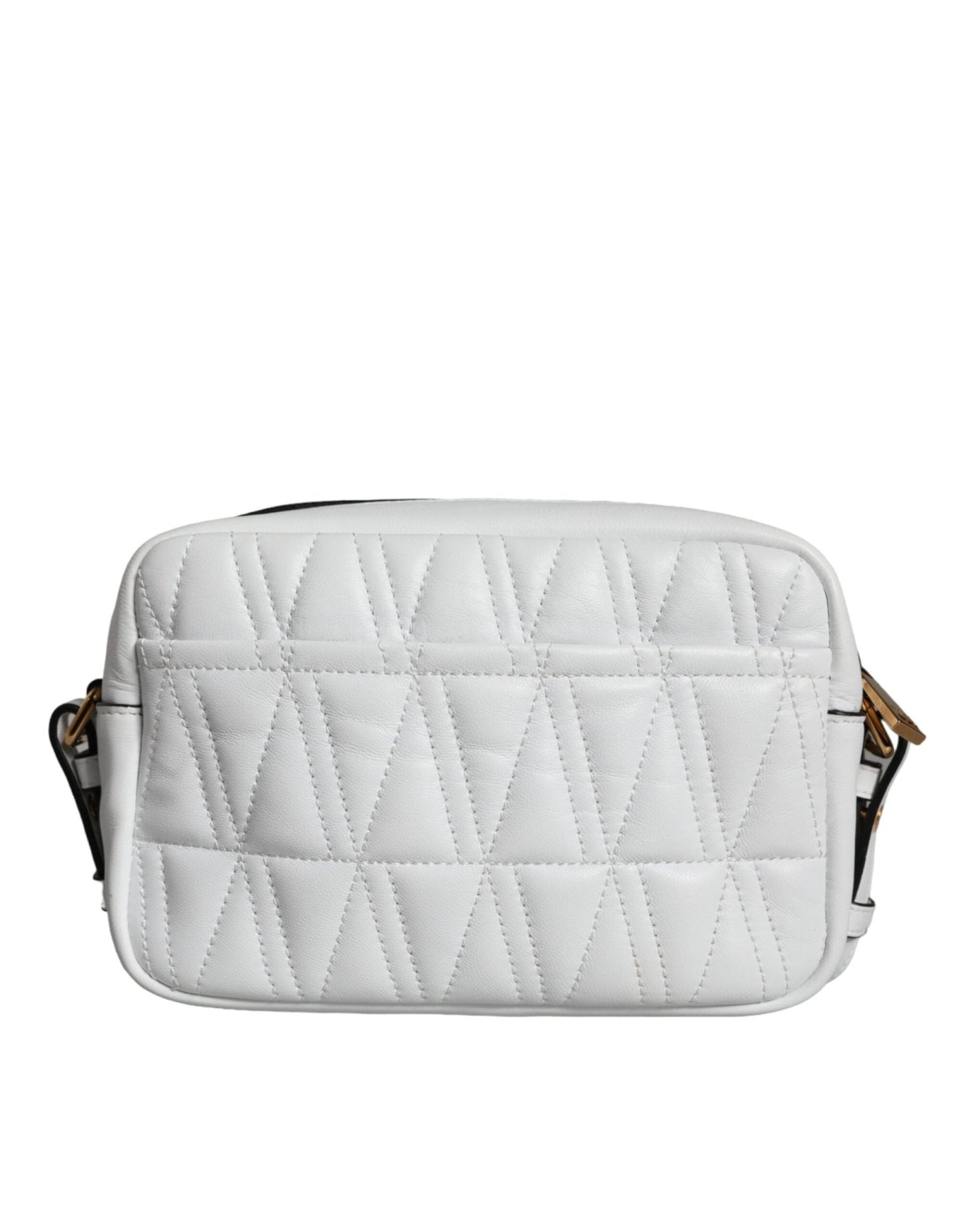 Versace White Quilted Nappa Leather Crossbody Shoulder Bag - Sandy Store ByNet