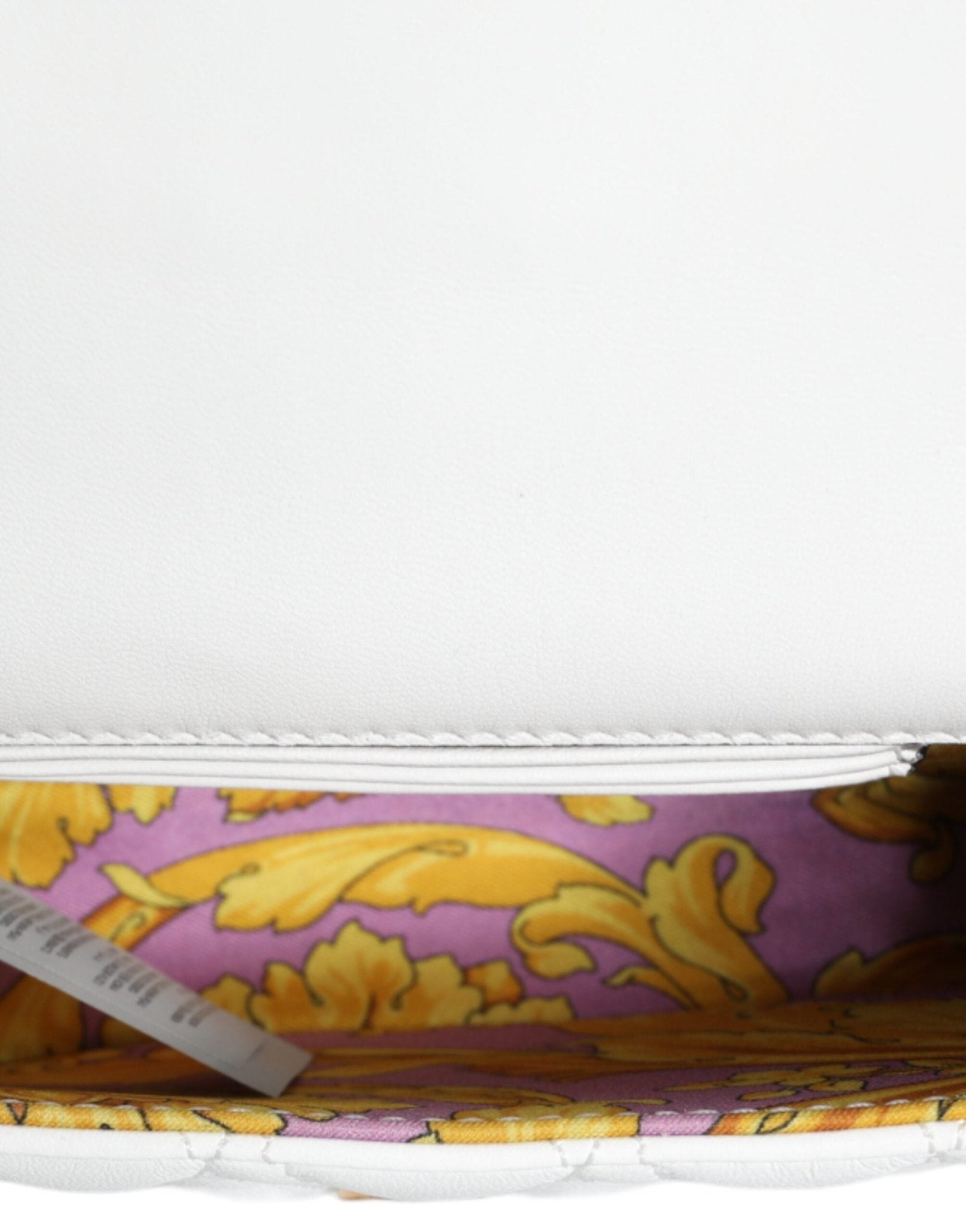 Versace White Quilted Nappa Leather Crossbody Shoulder Bag - Sandy Store ByNet