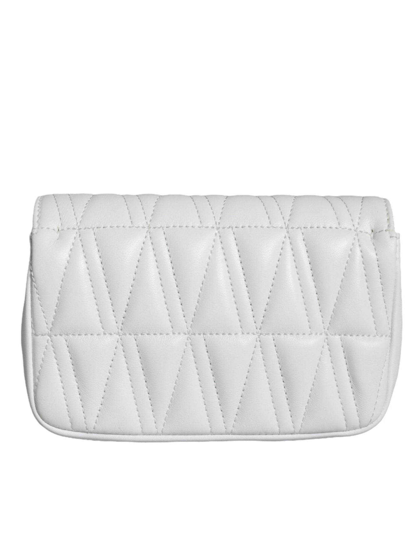 Versace White Quilted Nappa Leather Crossbody Shoulder Bag - Sandy Store ByNet