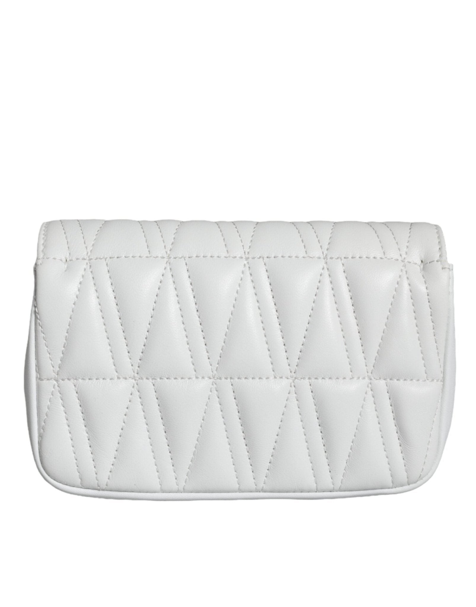 Versace White Quilted Nappa Leather Crossbody Shoulder Bag - Sandy Store ByNet