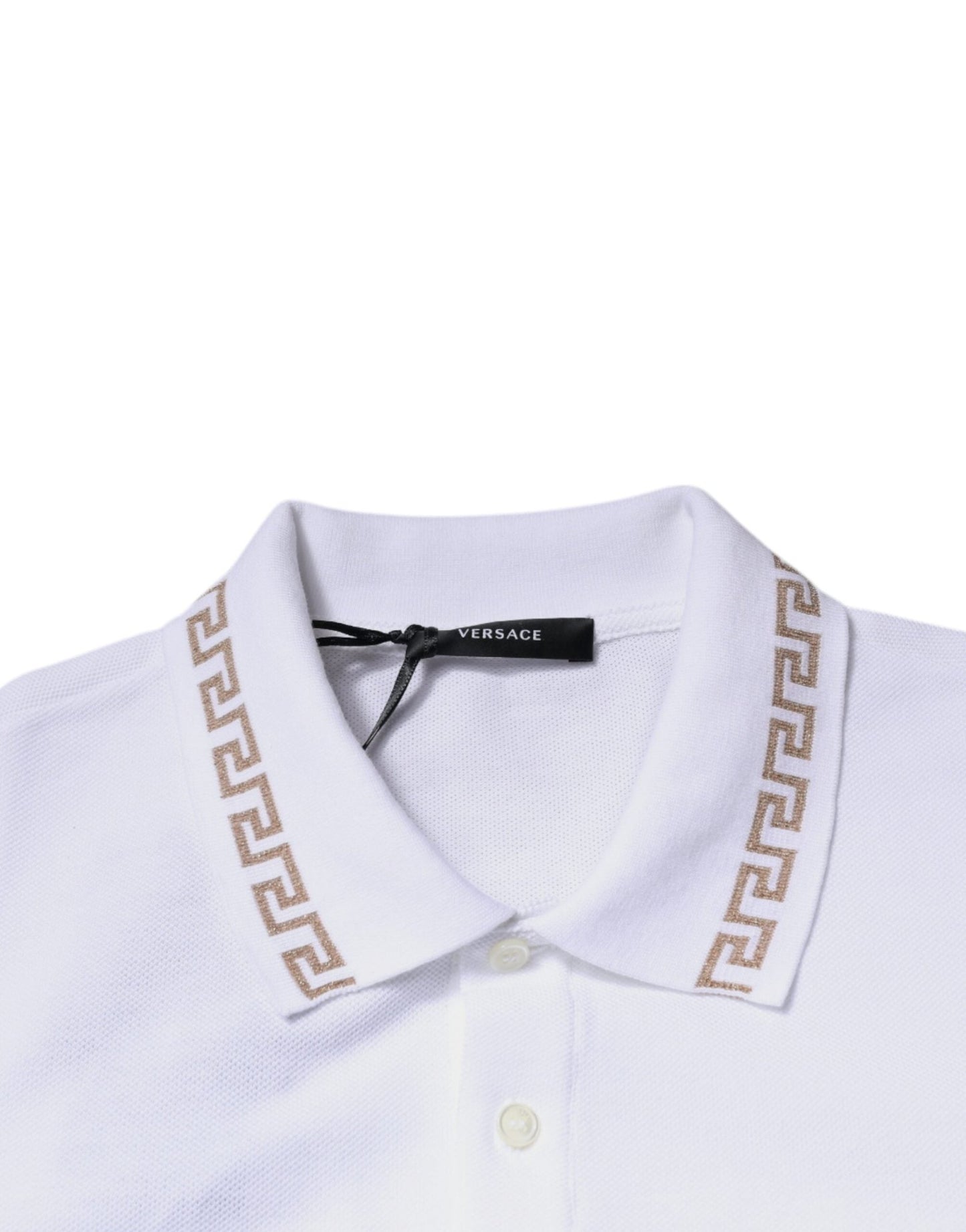 Versace White Viscose Collared Men Polo Short Sleeves T-shirt - Sandy Store ByNet