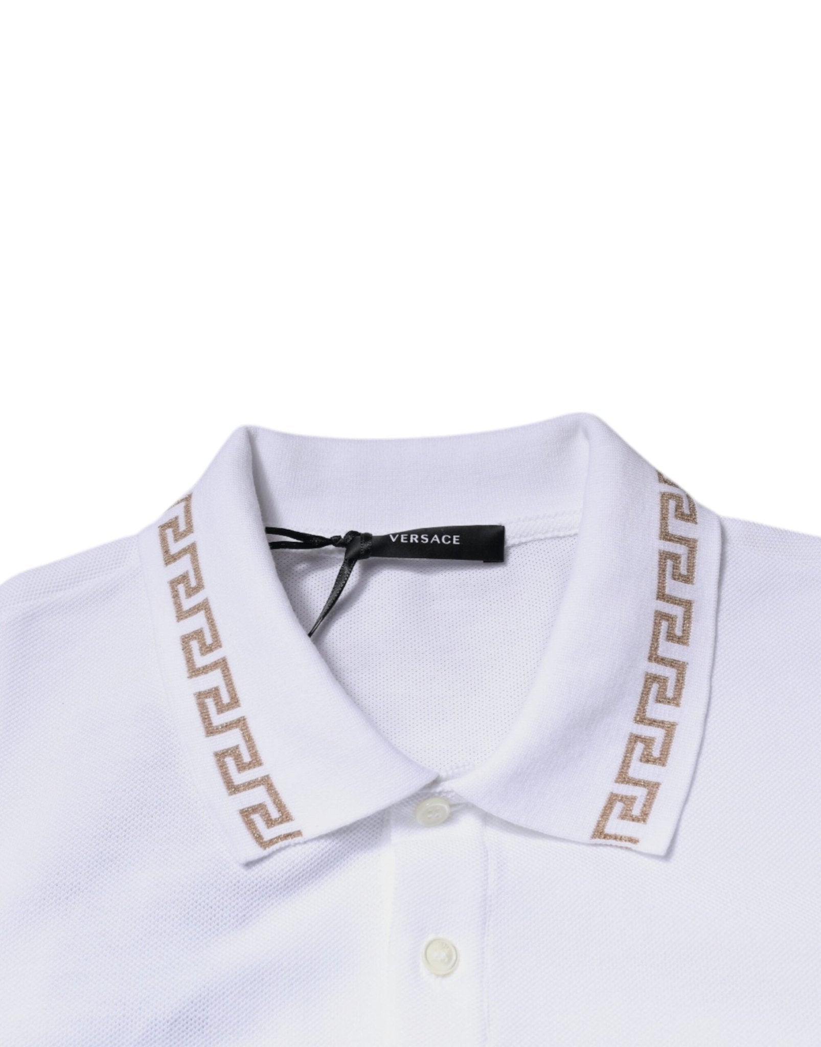 Versace White Viscose Collared Men Polo Short Sleeves T-shirt - Sandy Store ByNet