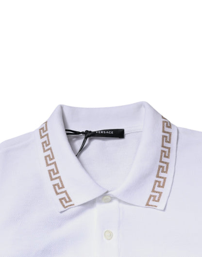 Versace White Viscose Collared Men Polo Short Sleeves T-shirt - Sandy Store ByNet