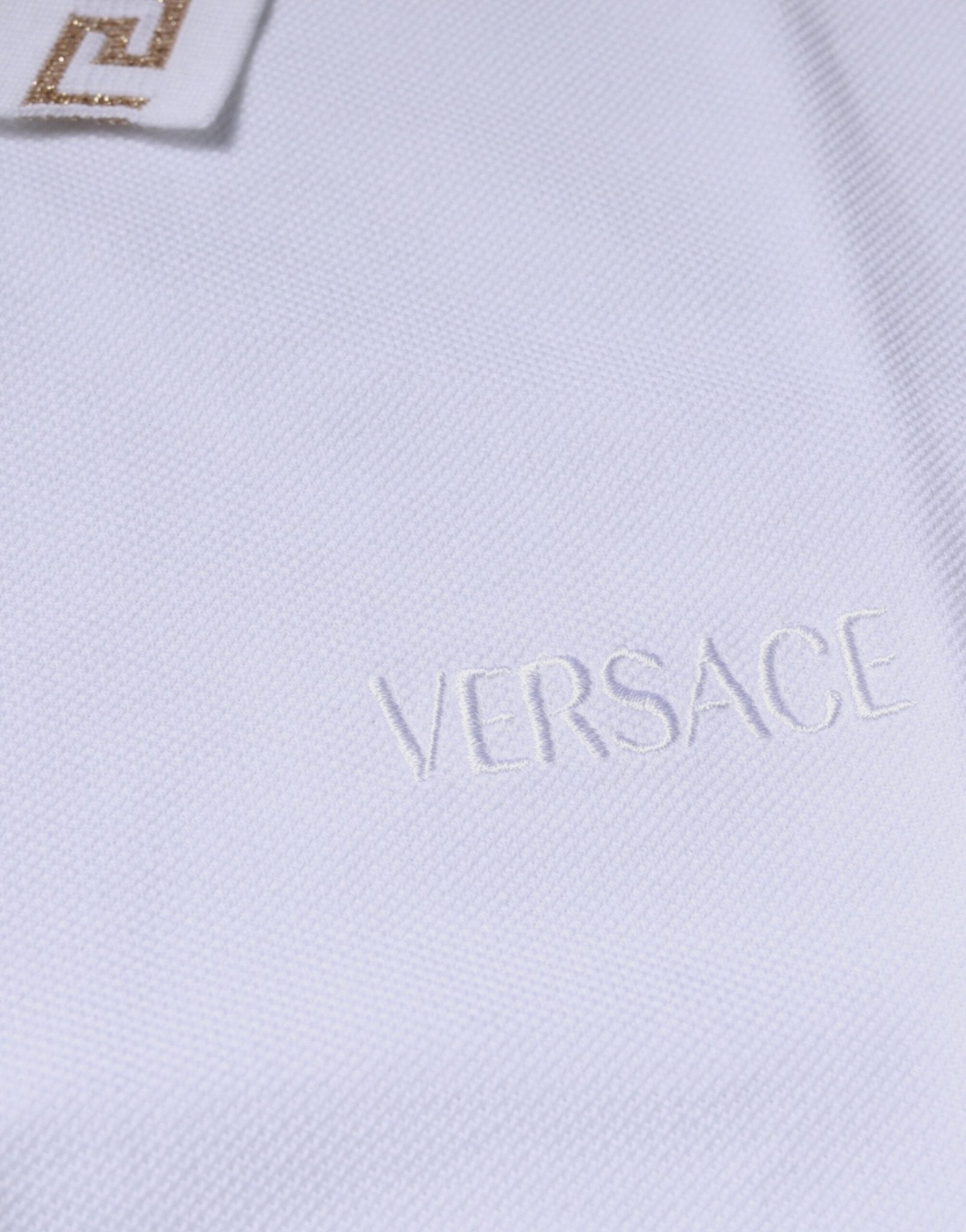 Versace White Viscose Collared Men Polo Short Sleeves T-shirt - Sandy Store ByNet