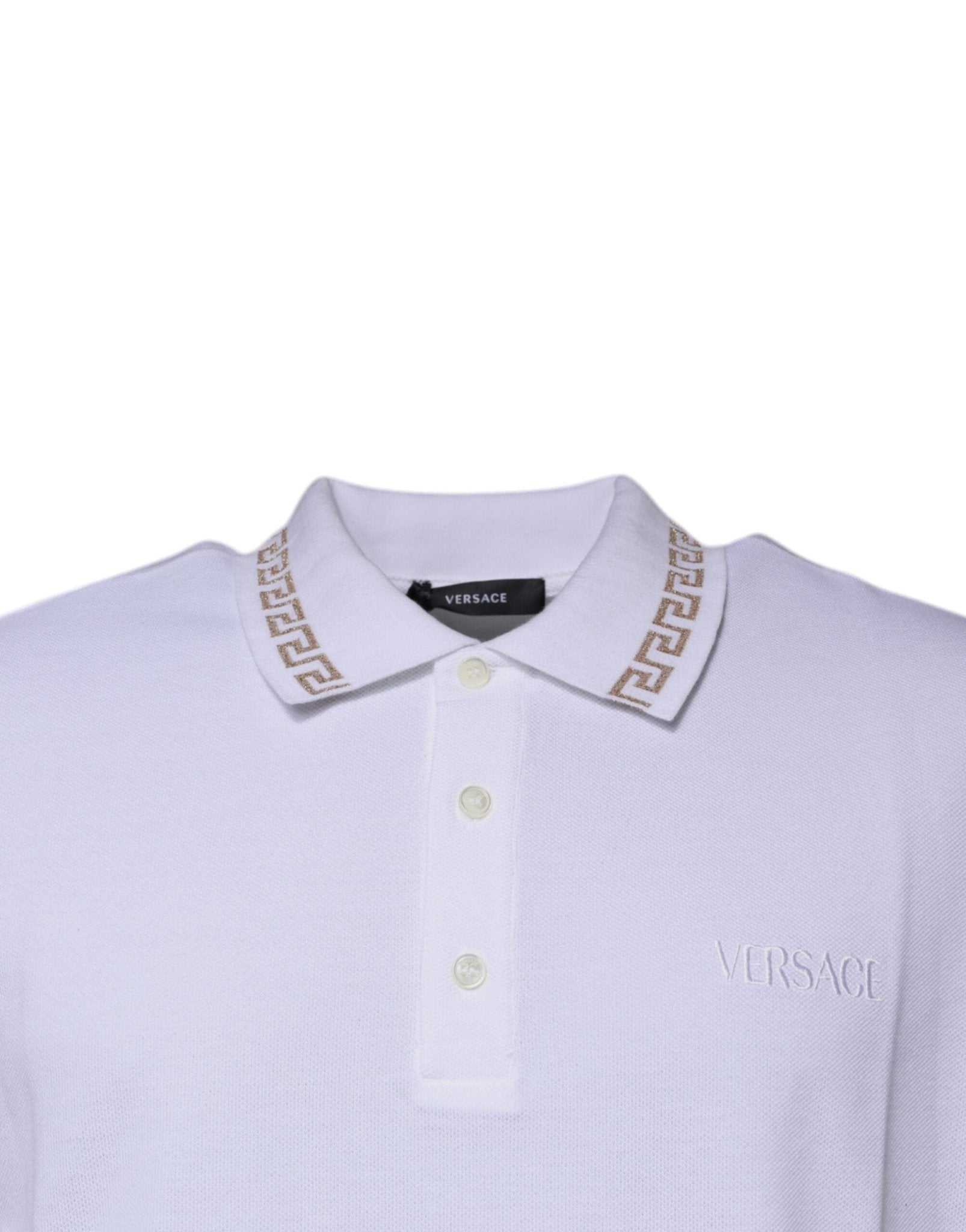Versace White Viscose Collared Men Polo Short Sleeves T-shirt - Sandy Store ByNet